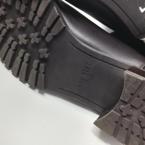 NINE West Brown flat zipper boot knee length size 7 and 1/2 medium new - Picture 5 of 8